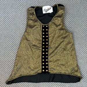 Random Hearts Gold and Black Top